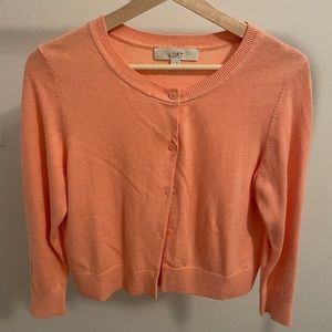 LOFT Peach Cropped Cardigan Size M